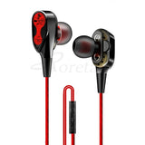 Roreta Dual Drive Stereo Wired earphone In-Ear Sport Headset With Mic For iPhone Samsung Huawei Xiaomi