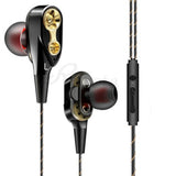 Roreta Dual Drive Stereo Wired earphone In-Ear Sport Headset With Mic For iPhone Samsung Huawei Xiaomi