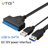 USB SATA 7+15Pin Adapter Converter Cable for 2.5 3.5 inch HDD Laptop Hard Disk Disk Drive Computer Cables Connectors SATA TO USB