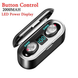 F9 Bluetooth 5.0 Earphones TWS Wireless True Headsets Handsfree Earphone Sports Bass IPX7 Waterproof Earbuds Wireless 3500mAh