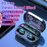 F9 Bluetooth 5.0 Earphones TWS Wireless True Headsets Handsfree Earphone Sports Bass IPX7 Waterproof Earbuds Wireless 3500mAh