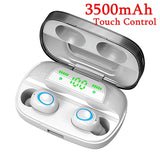 F9 Bluetooth 5.0 Earphones TWS Wireless True Headsets Handsfree Earphone Sports Bass IPX7 Waterproof Earbuds Wireless 3500mAh
